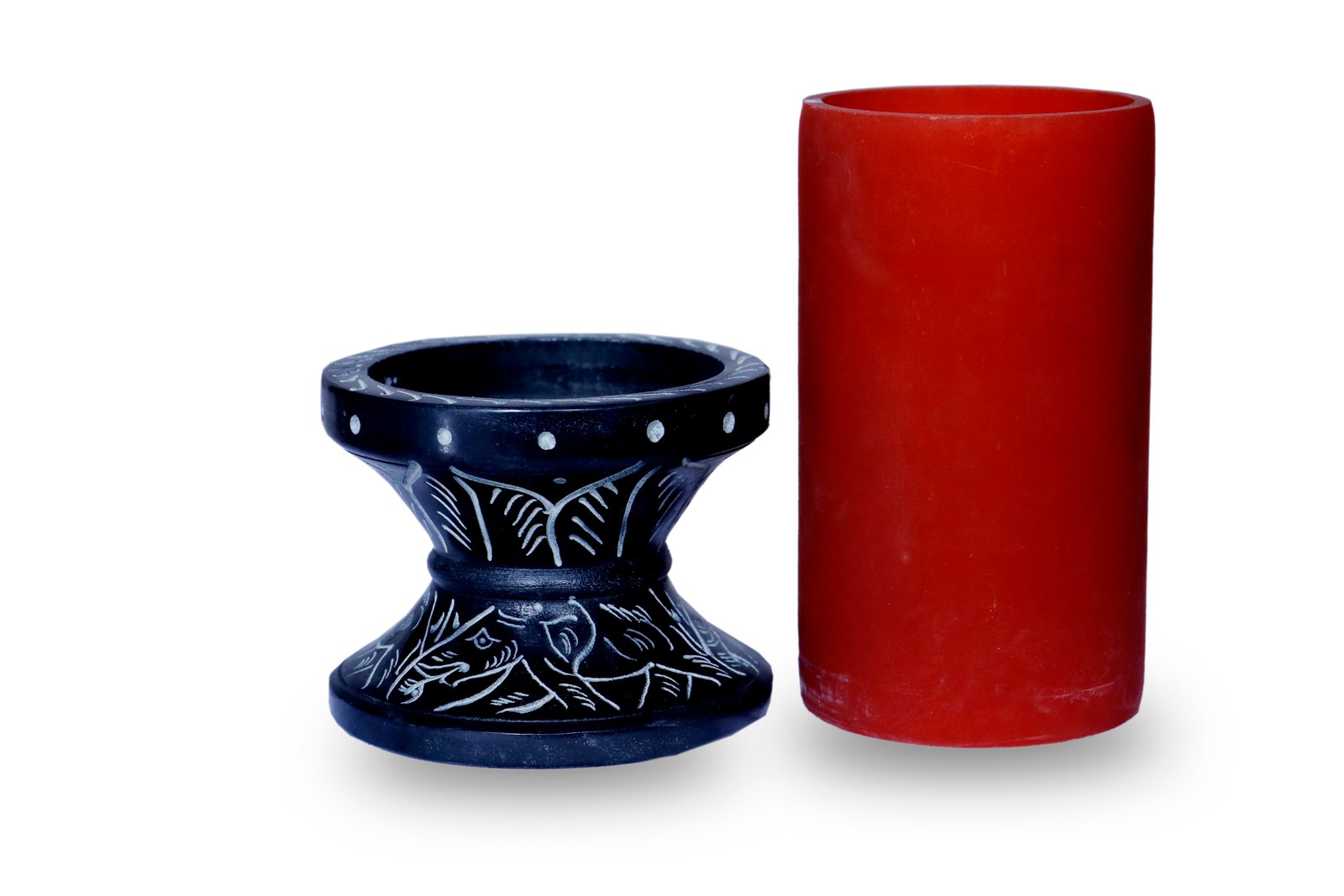 Ornate Sculpted Candle Holder - Design B