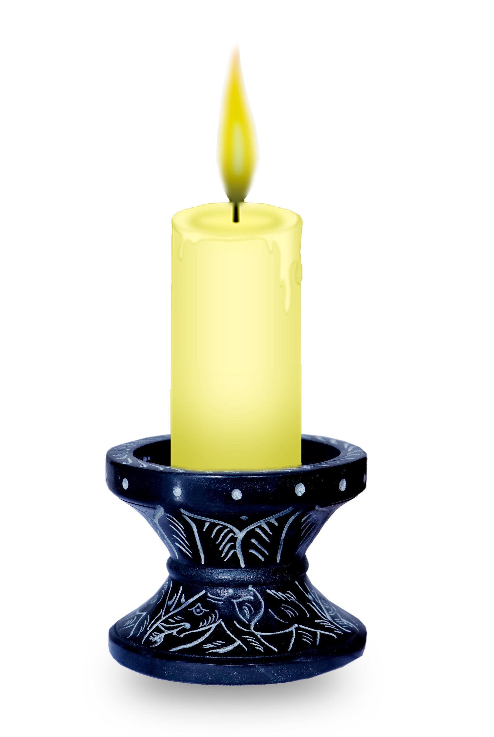 Ornate Sculpted Candle Holder - Design C