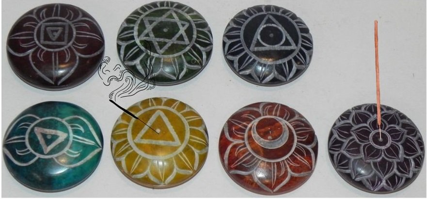 Round Carved Incense Stick Holder